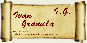 Ivan Granula vizit kartica